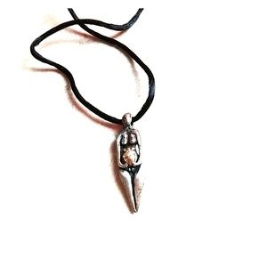 Fertility Necklace gold acorn sterling silver